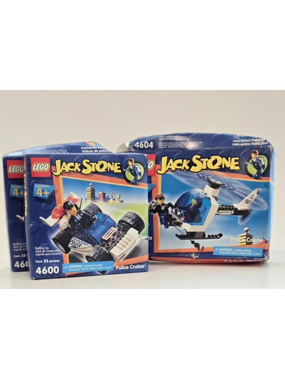 VTG Lego Sets Lot Jack Stone 4604 4600 Police Copter Car Cruiser City Sealed